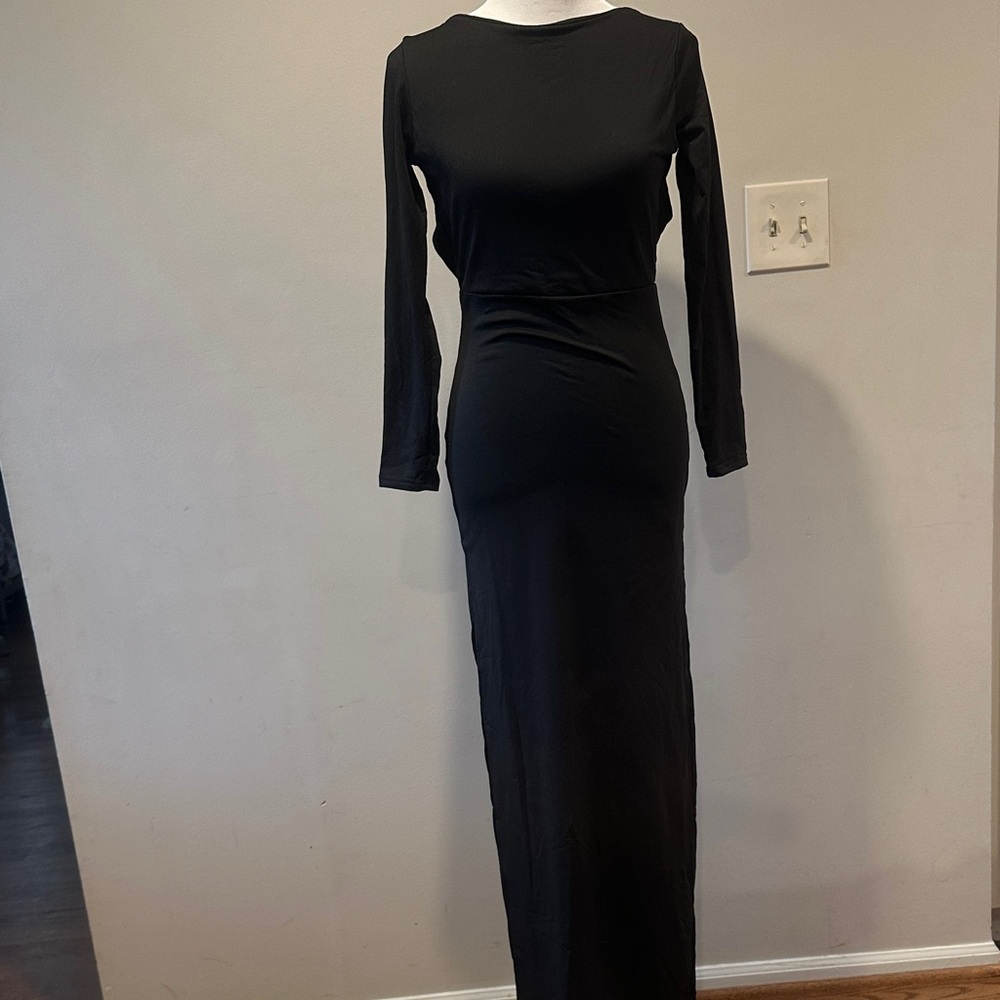 Elegant Black Long Sleeve Dress
